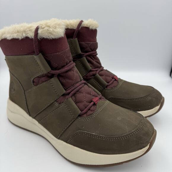 Timberland Women's Boroughs Project Boots - Waterproof, Leather Faux Fur Size 9 - Picture 1 of 10